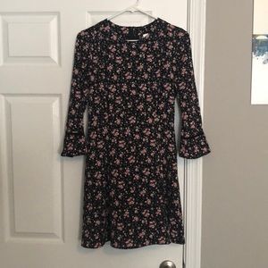 H&M Black Floral Print Dress